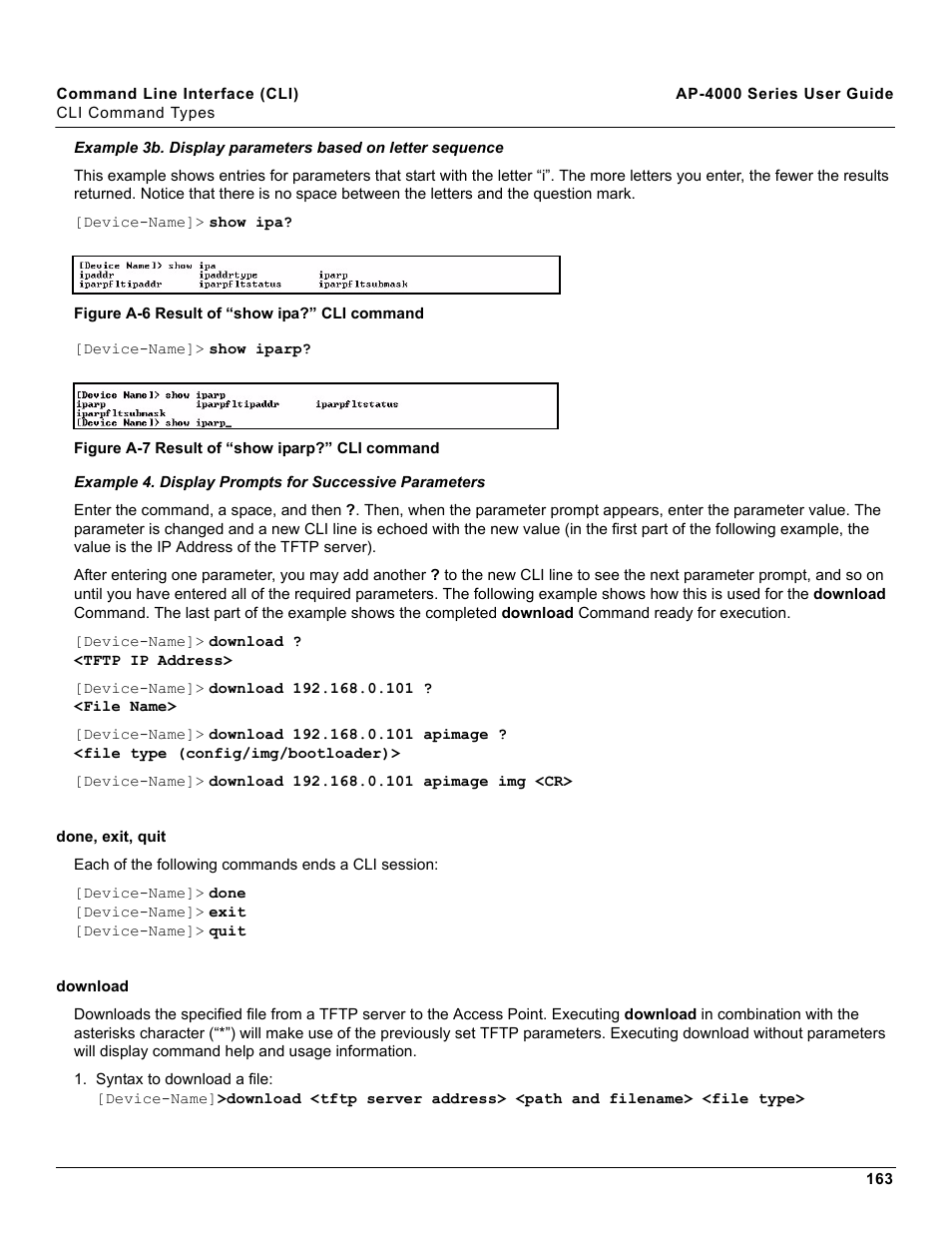 Done, exit, quit, Download | Proxim AP-4000 User Manual | Page 163 / 235