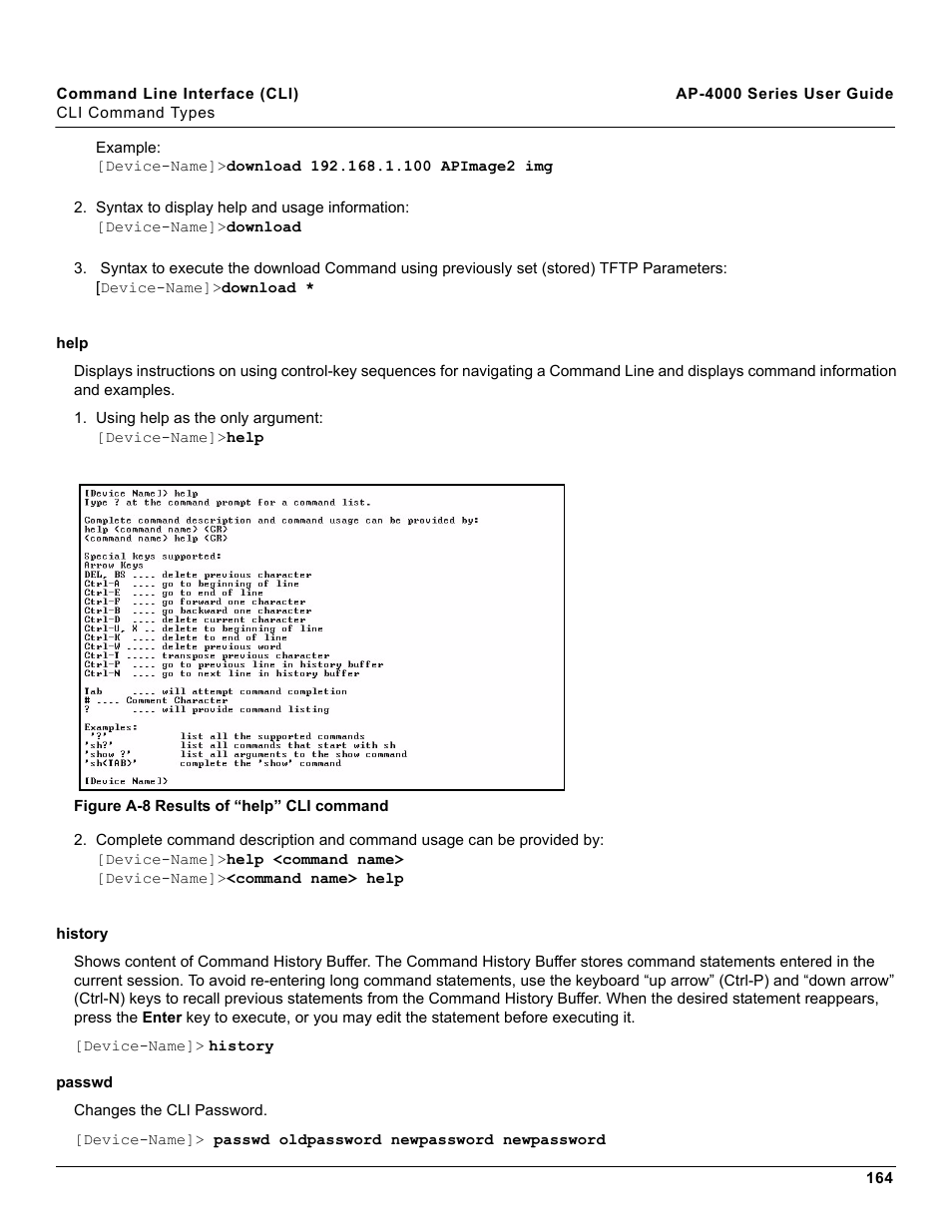 Help, History, Passwd | Proxim AP-4000 User Manual | Page 164 / 235