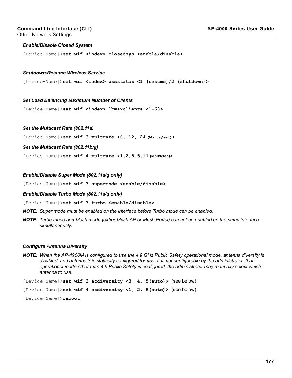 Configure antenna diversity | Proxim AP-4000 User Manual | Page 177 / 235