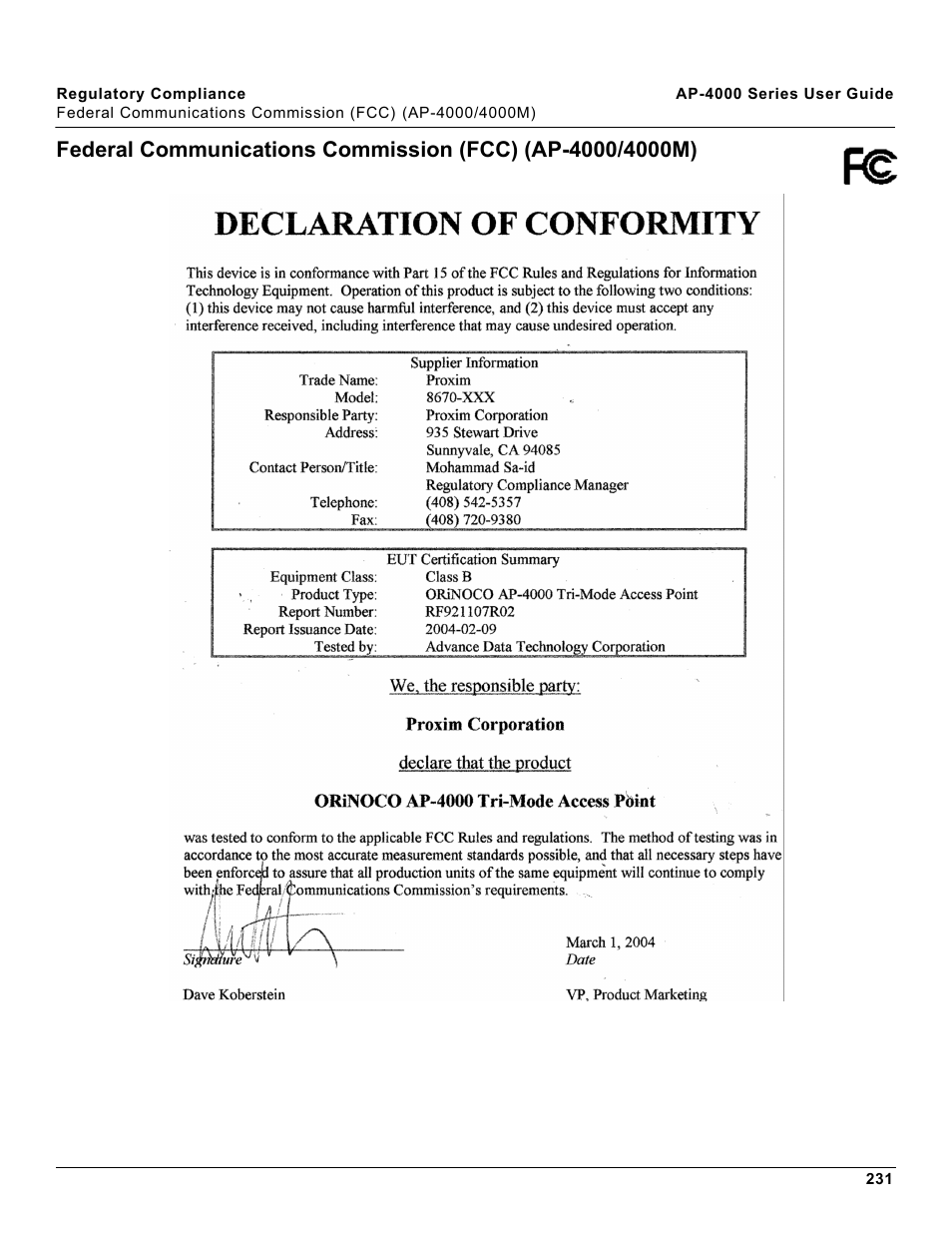Proxim AP-4000 User Manual | Page 231 / 235