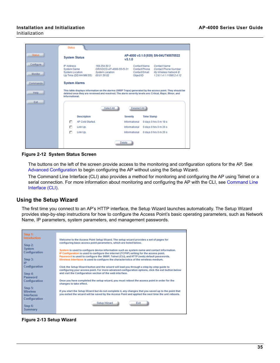 Using the setup wizard | Proxim AP-4000 User Manual | Page 35 / 235