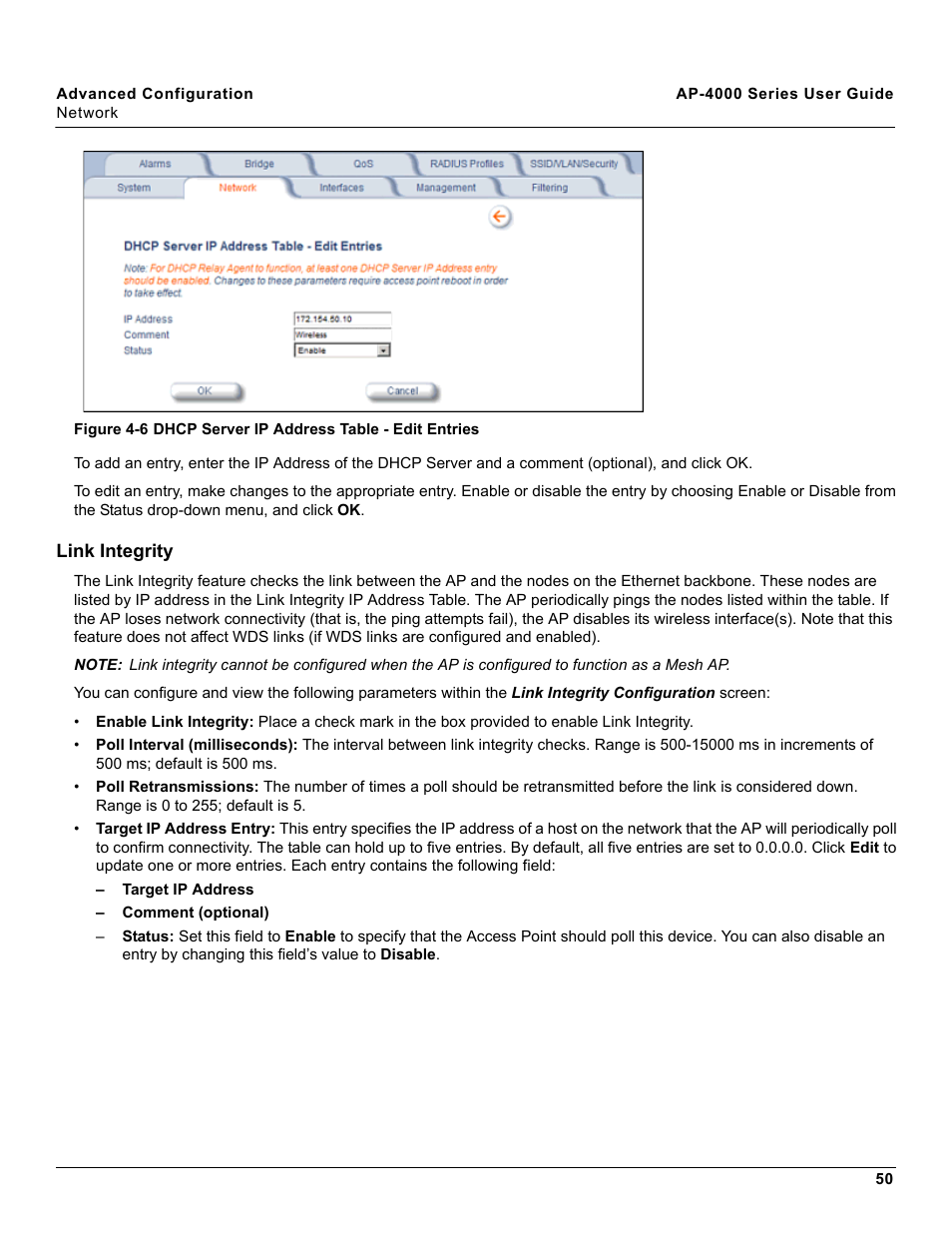 Link integrity | Proxim AP-4000 User Manual | Page 50 / 235