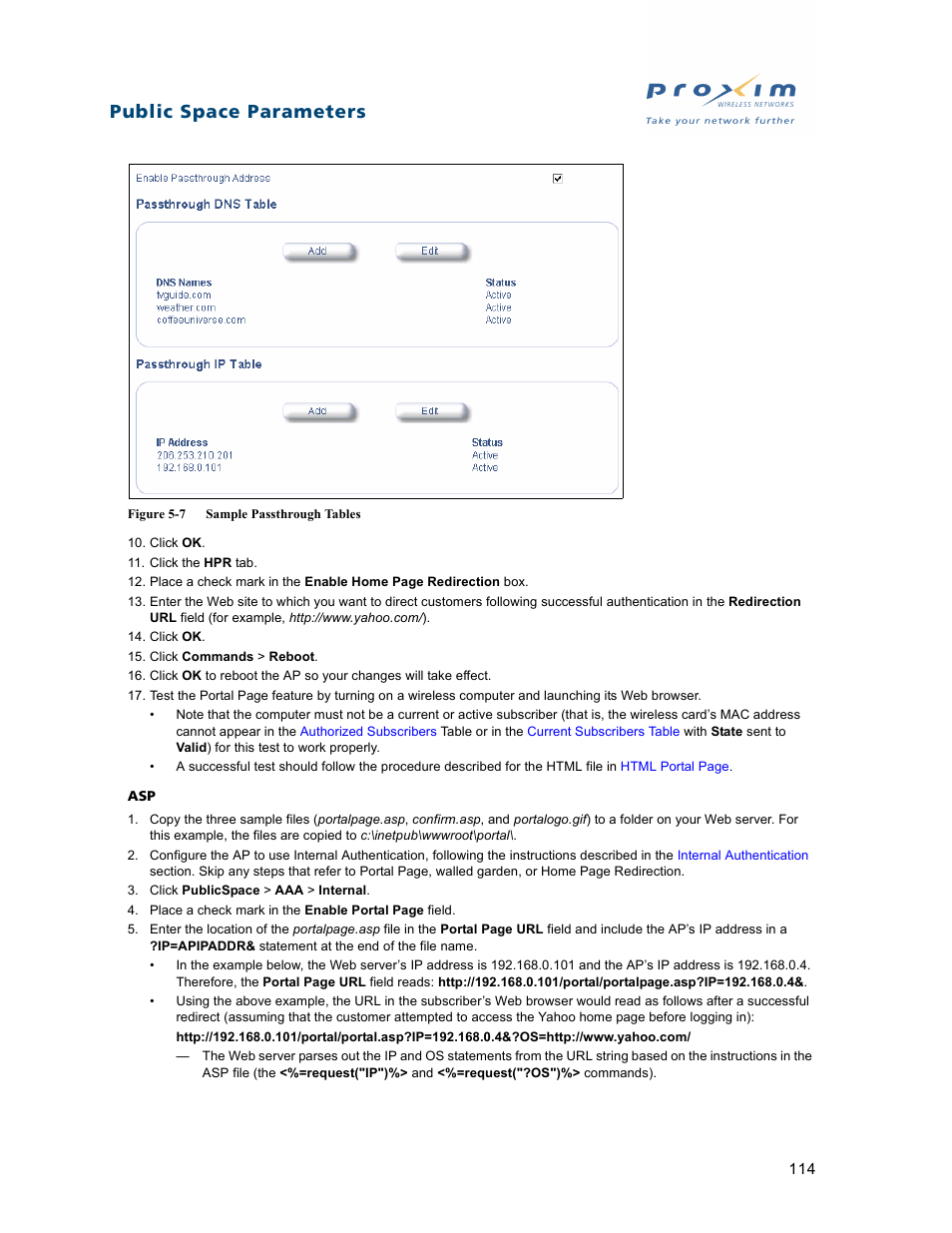 Public space parameters | Proxim ORiNOCO AP-2500 User Manual | Page 114 / 250