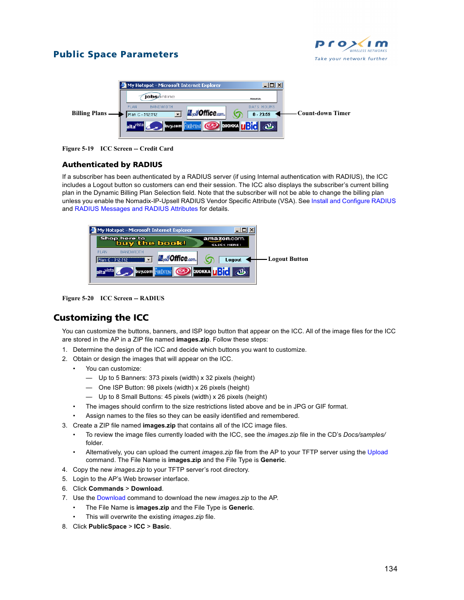 Customizing the icc, Public space parameters | Proxim ORiNOCO AP-2500 User Manual | Page 134 / 250