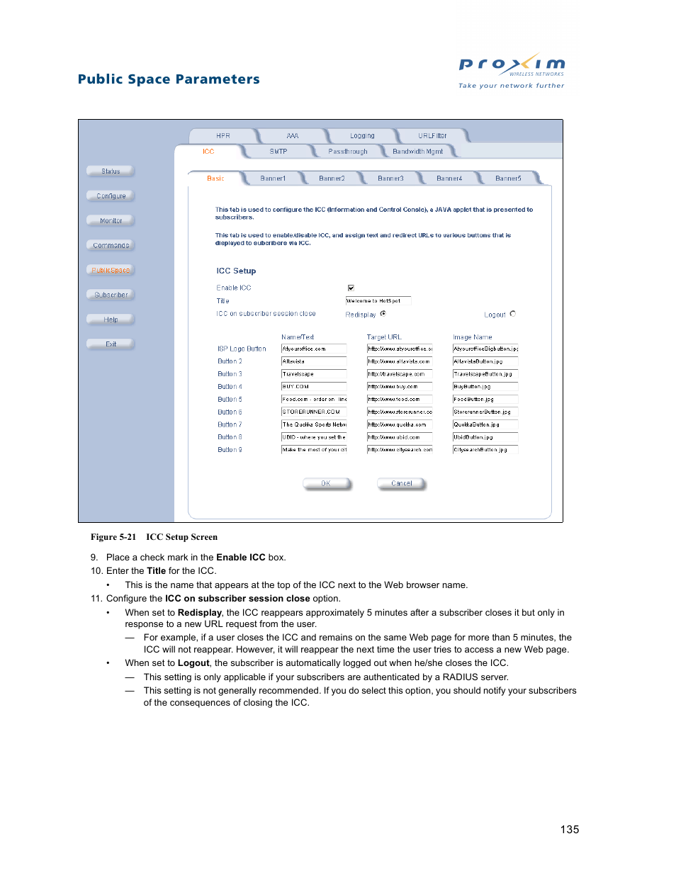 Public space parameters | Proxim ORiNOCO AP-2500 User Manual | Page 135 / 250