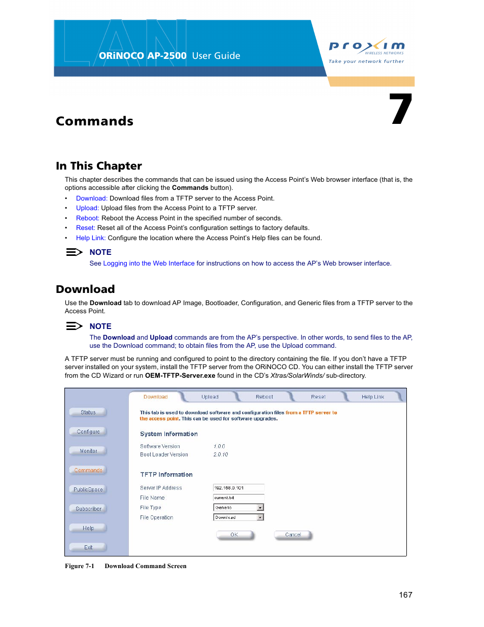 Commands, Download, 7 commands | Proxim ORiNOCO AP-2500 User Manual | Page 167 / 250