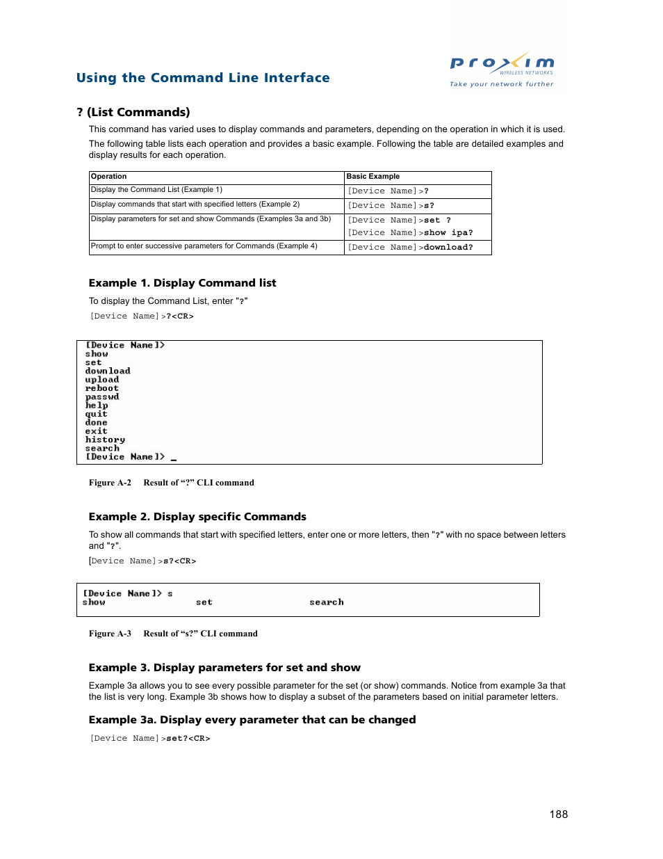 List commands), Using the command line interface | Proxim ORiNOCO AP-2500 User Manual | Page 188 / 250