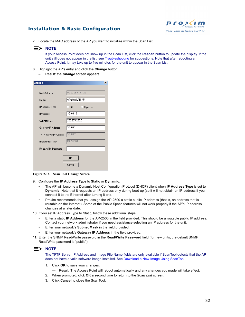 Installation & basic configuration | Proxim ORiNOCO AP-2500 User Manual | Page 32 / 250