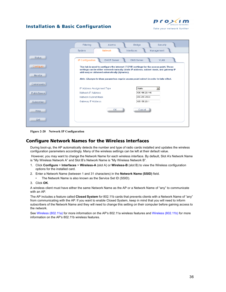 Installation & basic configuration | Proxim ORiNOCO AP-2500 User Manual | Page 36 / 250