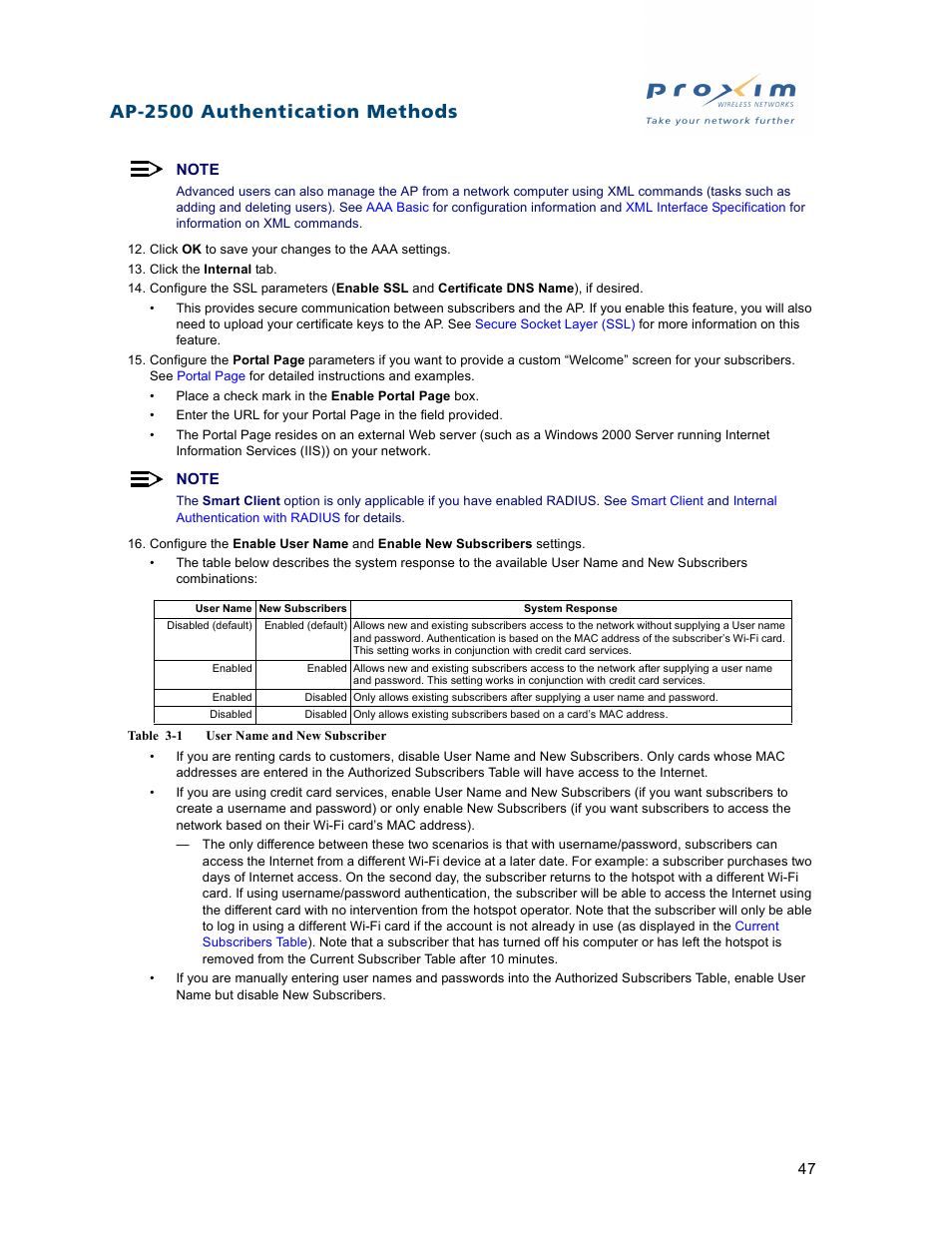 Ap-2500 authentication methods | Proxim ORiNOCO AP-2500 User Manual | Page 47 / 250