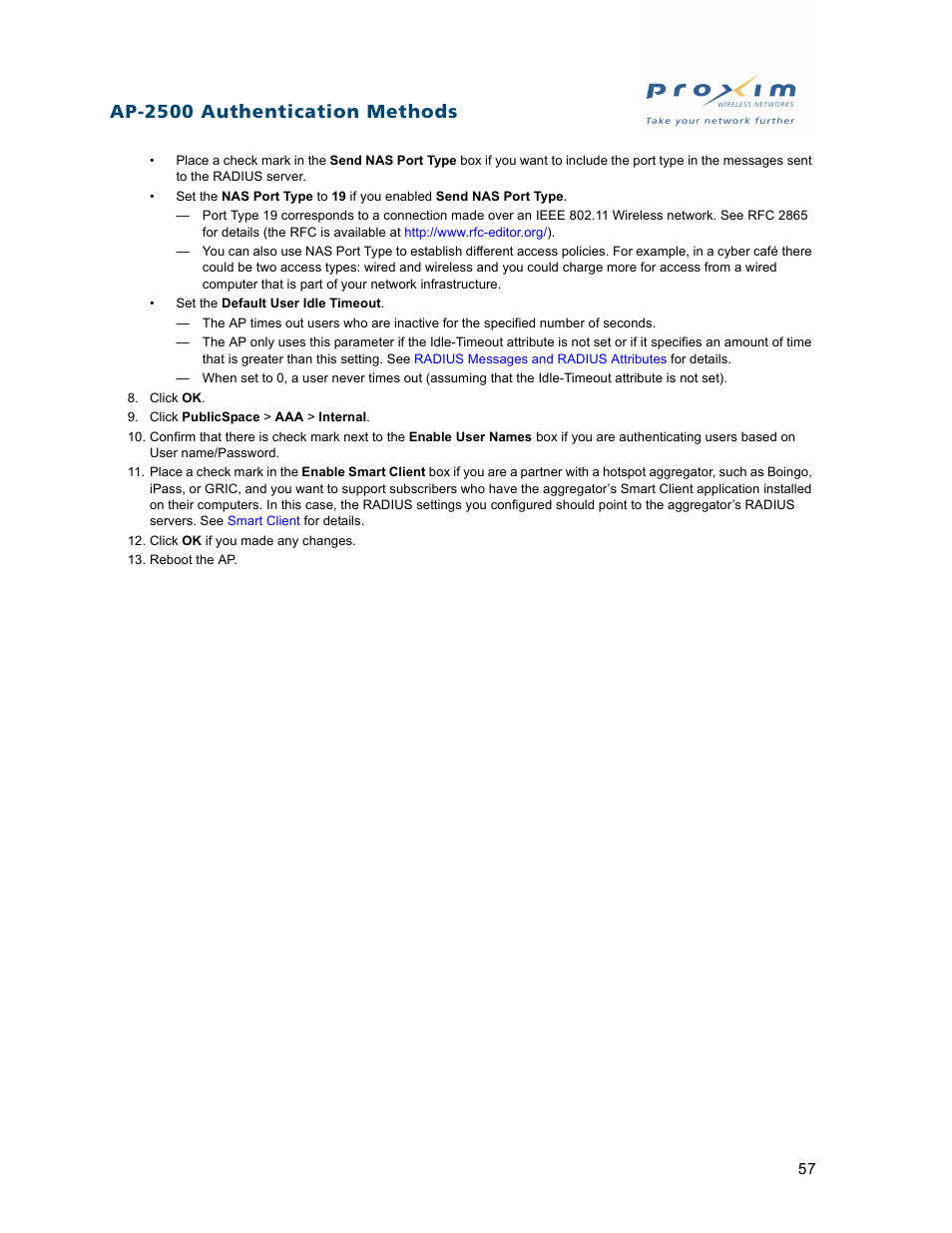 Ap-2500 authentication methods | Proxim ORiNOCO AP-2500 User Manual | Page 57 / 250