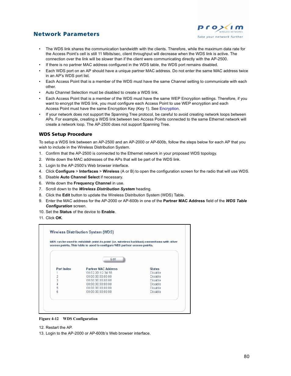 Network parameters | Proxim ORiNOCO AP-2500 User Manual | Page 80 / 250