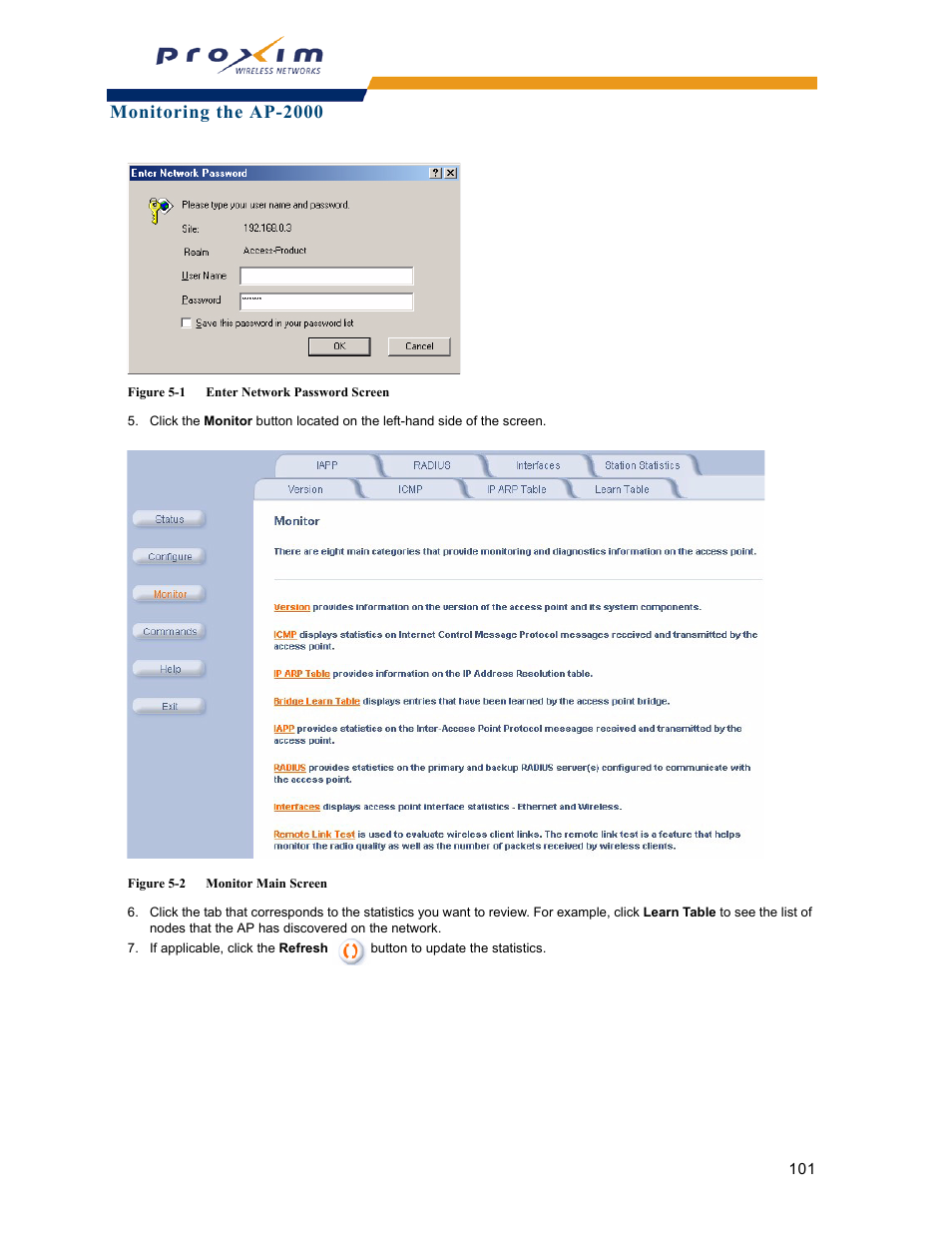 Monitoring the ap-2000 | Proxim ORINOCO AP-2000 User Manual | Page 101 / 244