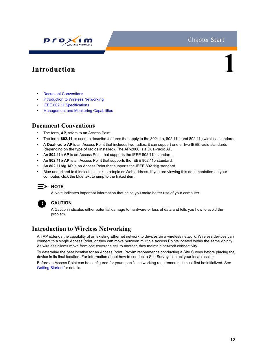 Introduction, Document conventions, Introduction to wireless networking | 1 introduction | Proxim ORINOCO AP-2000 User Manual | Page 12 / 244