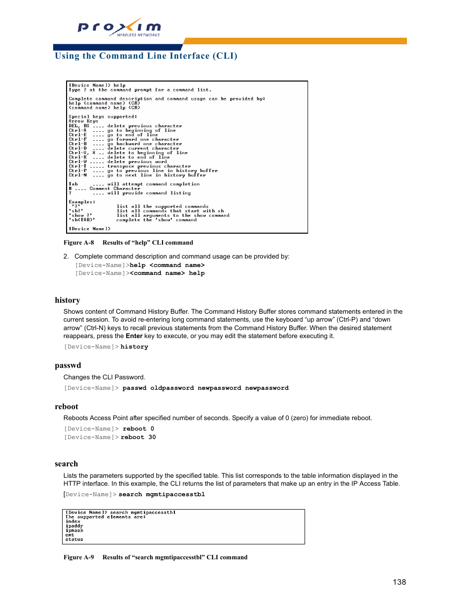 History passwd reboot search | Proxim ORINOCO AP-2000 User Manual | Page 138 / 244