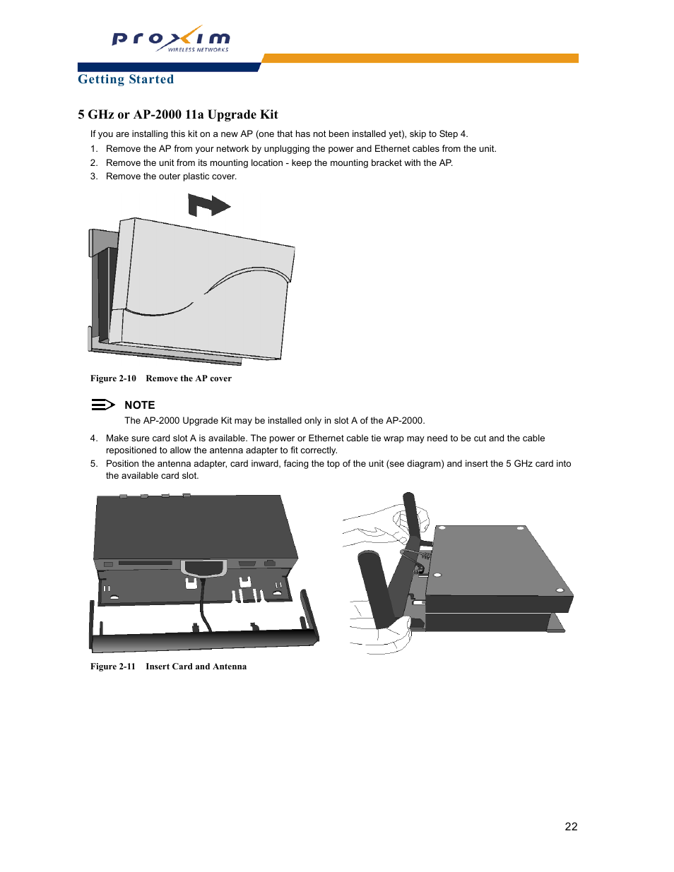 5 ghz or ap-2000 11a upgrade kit | Proxim ORINOCO AP-2000 User Manual | Page 22 / 244