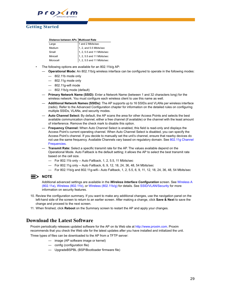 Download the latest software, Getting started | Proxim ORINOCO AP-2000 User Manual | Page 29 / 244