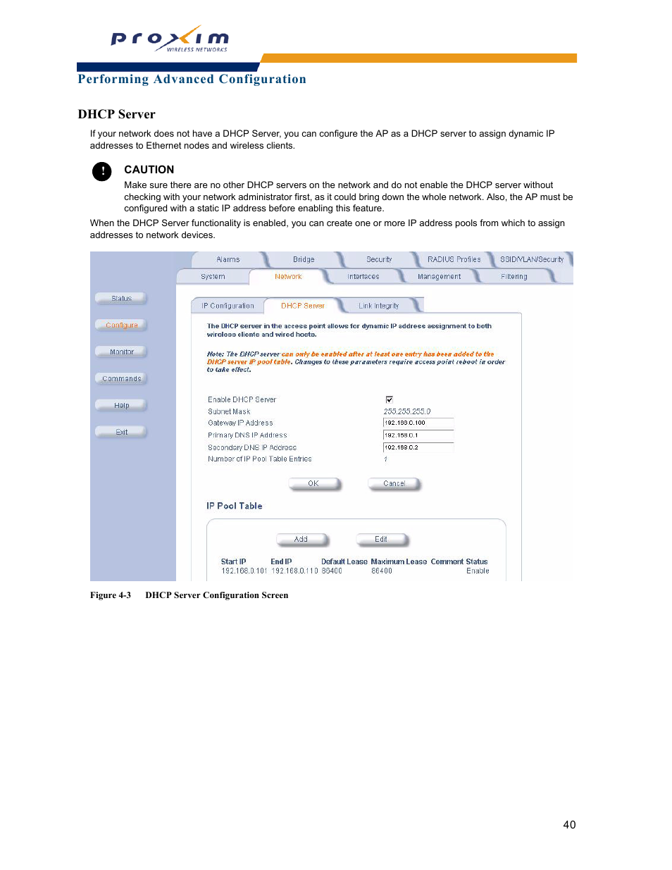 Dhcp server | Proxim ORINOCO AP-2000 User Manual | Page 40 / 244