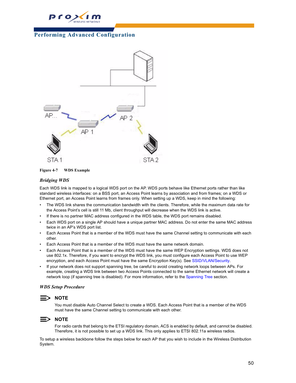 Performing advanced configuration | Proxim ORINOCO AP-2000 User Manual | Page 50 / 244