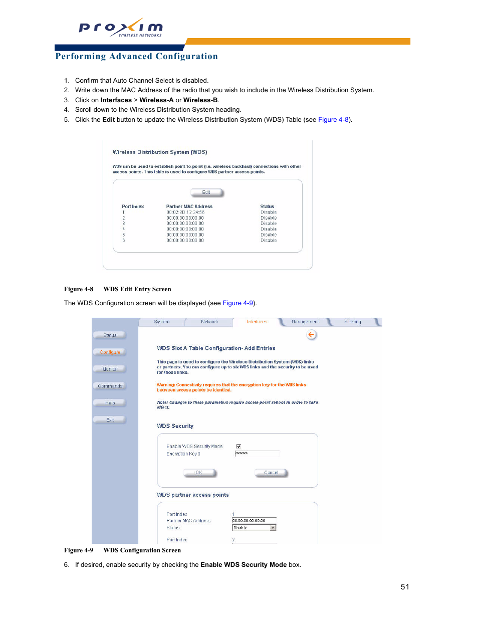 Performing advanced configuration | Proxim ORINOCO AP-2000 User Manual | Page 51 / 244