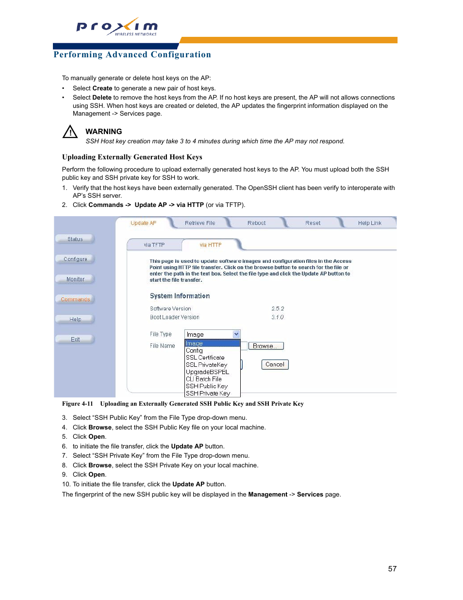 Performing advanced configuration | Proxim ORINOCO AP-2000 User Manual | Page 57 / 244