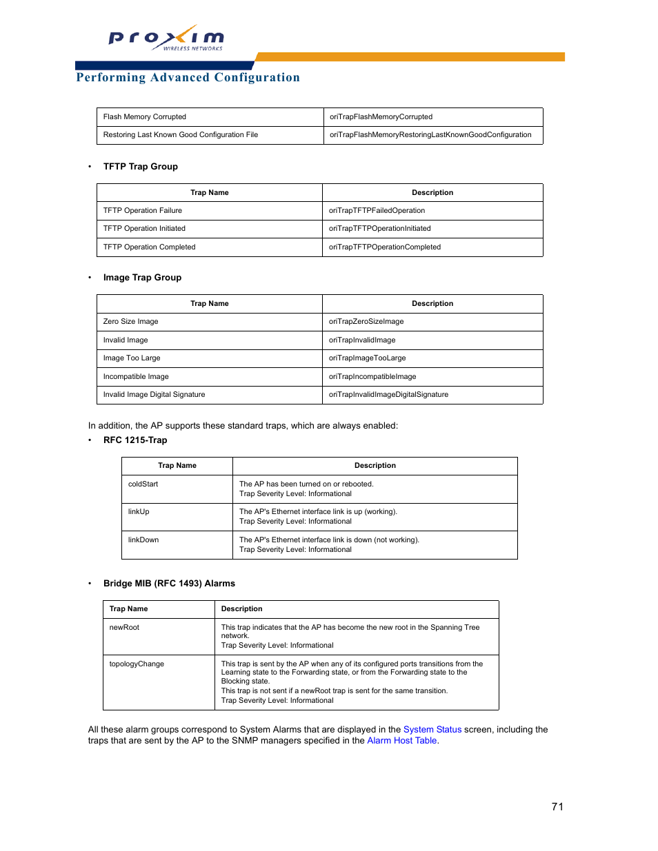 Performing advanced configuration | Proxim ORINOCO AP-2000 User Manual | Page 71 / 244