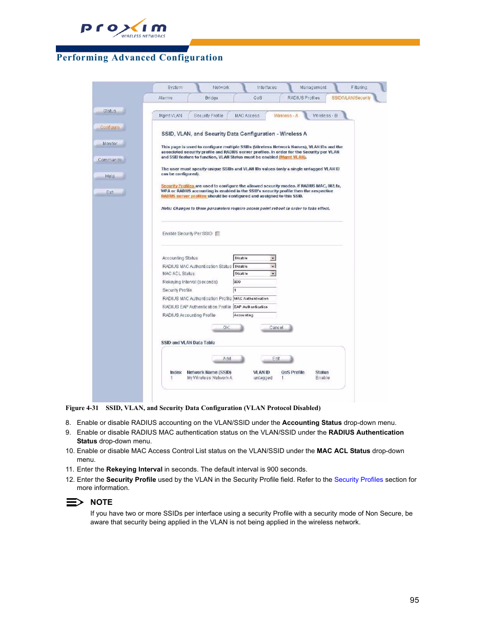 Performing advanced configuration | Proxim ORINOCO AP-2000 User Manual | Page 95 / 244