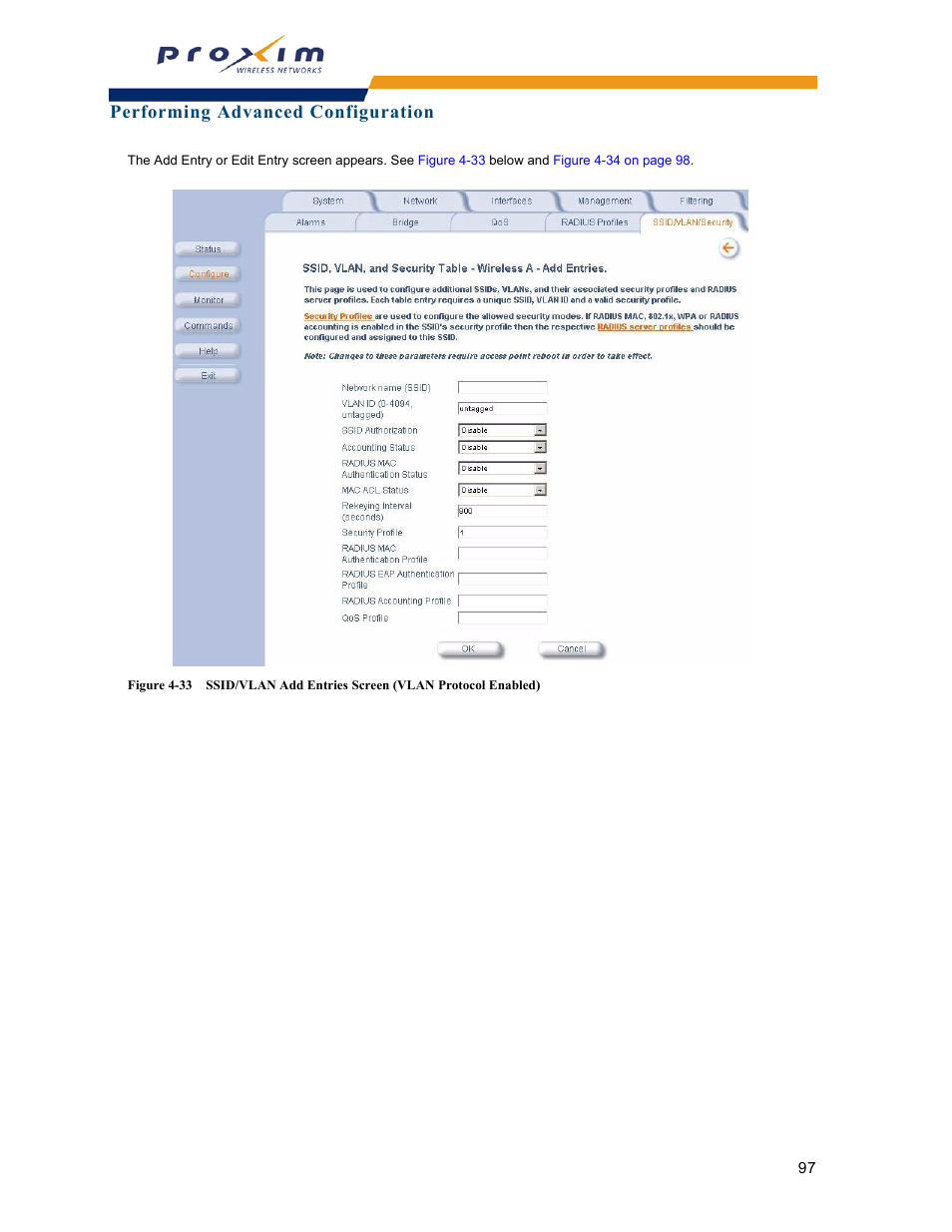 Performing advanced configuration | Proxim ORINOCO AP-2000 User Manual | Page 97 / 244