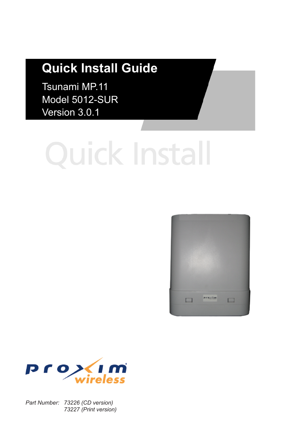 Proxim TSUNAMI MP.11 5012-SUR User Manual | 24 pages