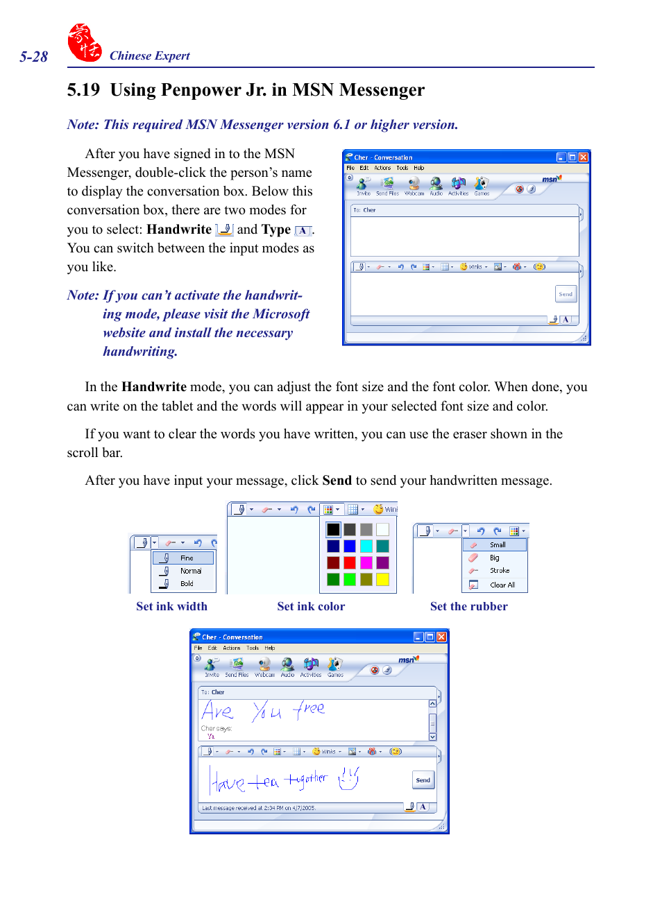 19 using penpower jr. in msn messenger, 19 using penpower jr. in msn messenger -28 | Penpower Chinease Expert PCE Scanner User Manual | Page 79 / 112