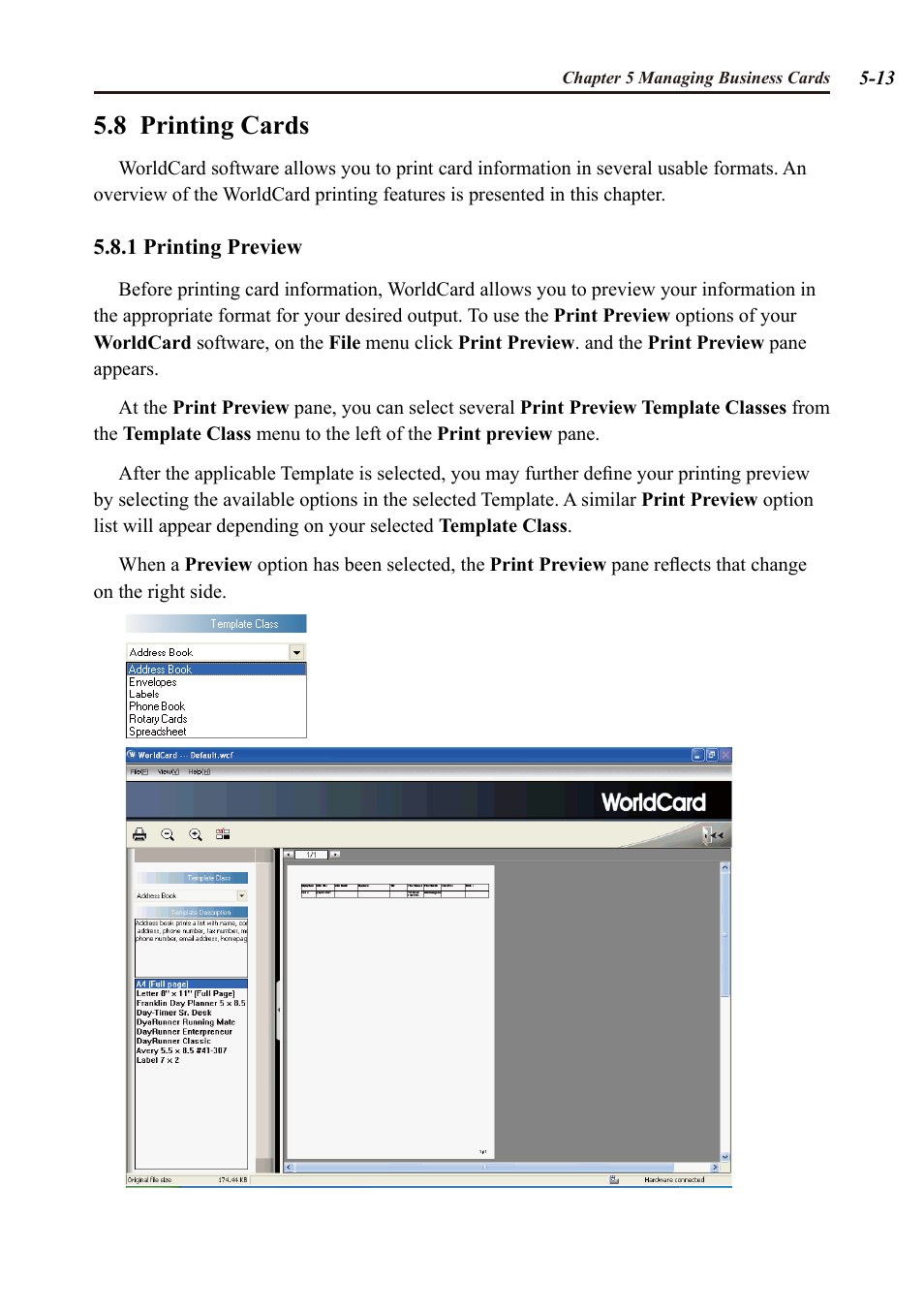 8 printing cards | Penpower WorldCard duet User Manual | Page 49 / 82