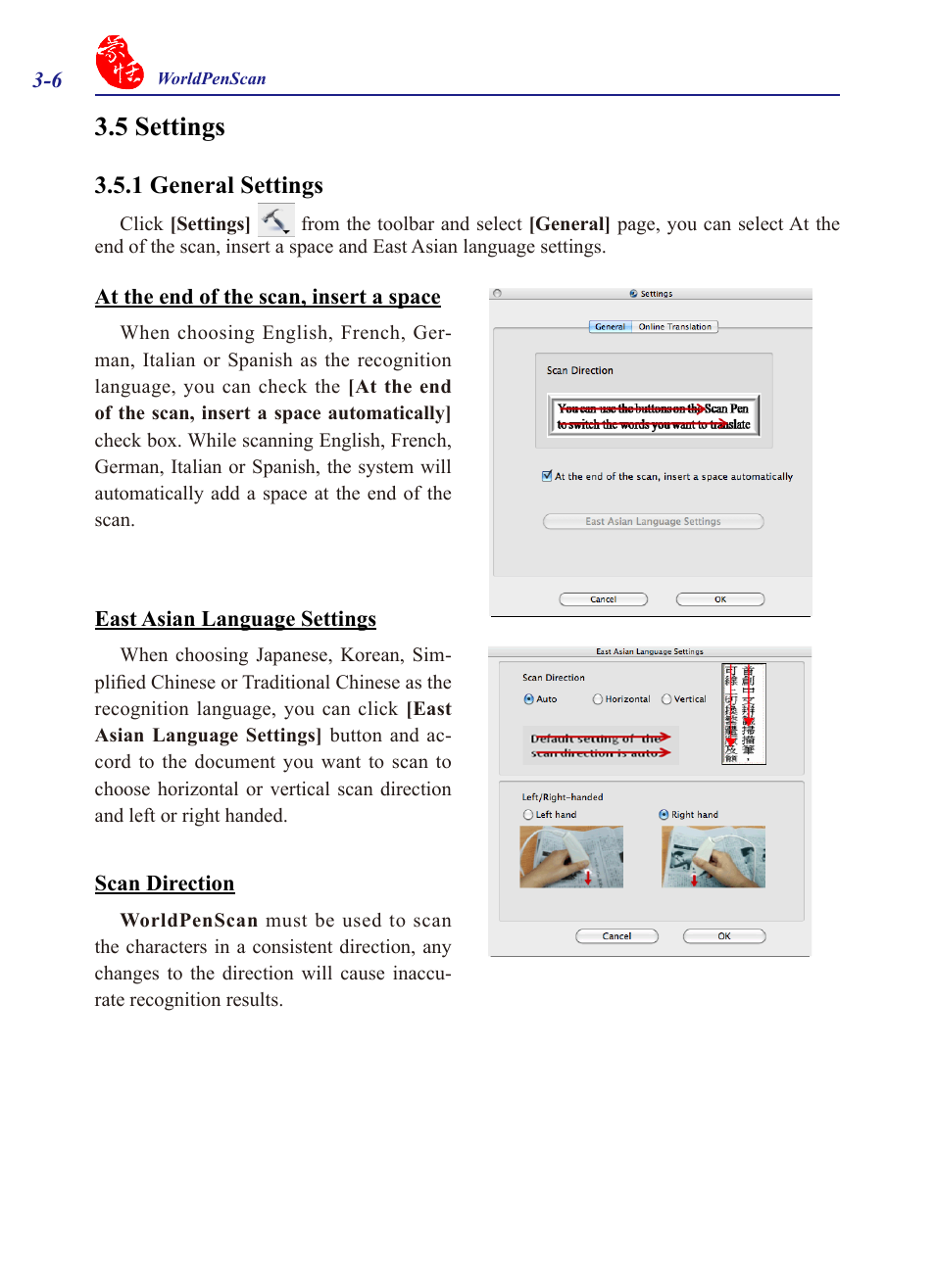 5 settings -6, 1 general settings - 6, 5 settings | Penpower WorldPenScan Pro User Manual | Page 17 / 20