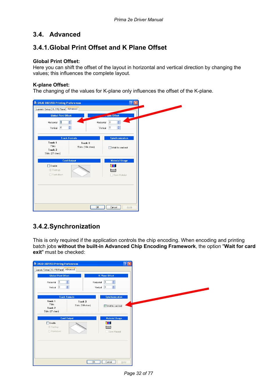 Synchronization | Prima MAGICARD 2e User Manual | Page 32 / 77