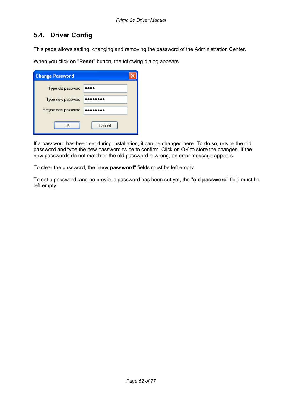 Driver config | Prima MAGICARD 2e User Manual | Page 52 / 77