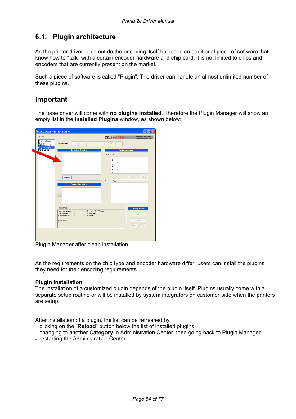 Plugin architecture, Important | Prima MAGICARD 2e User Manual | Page 54 / 77