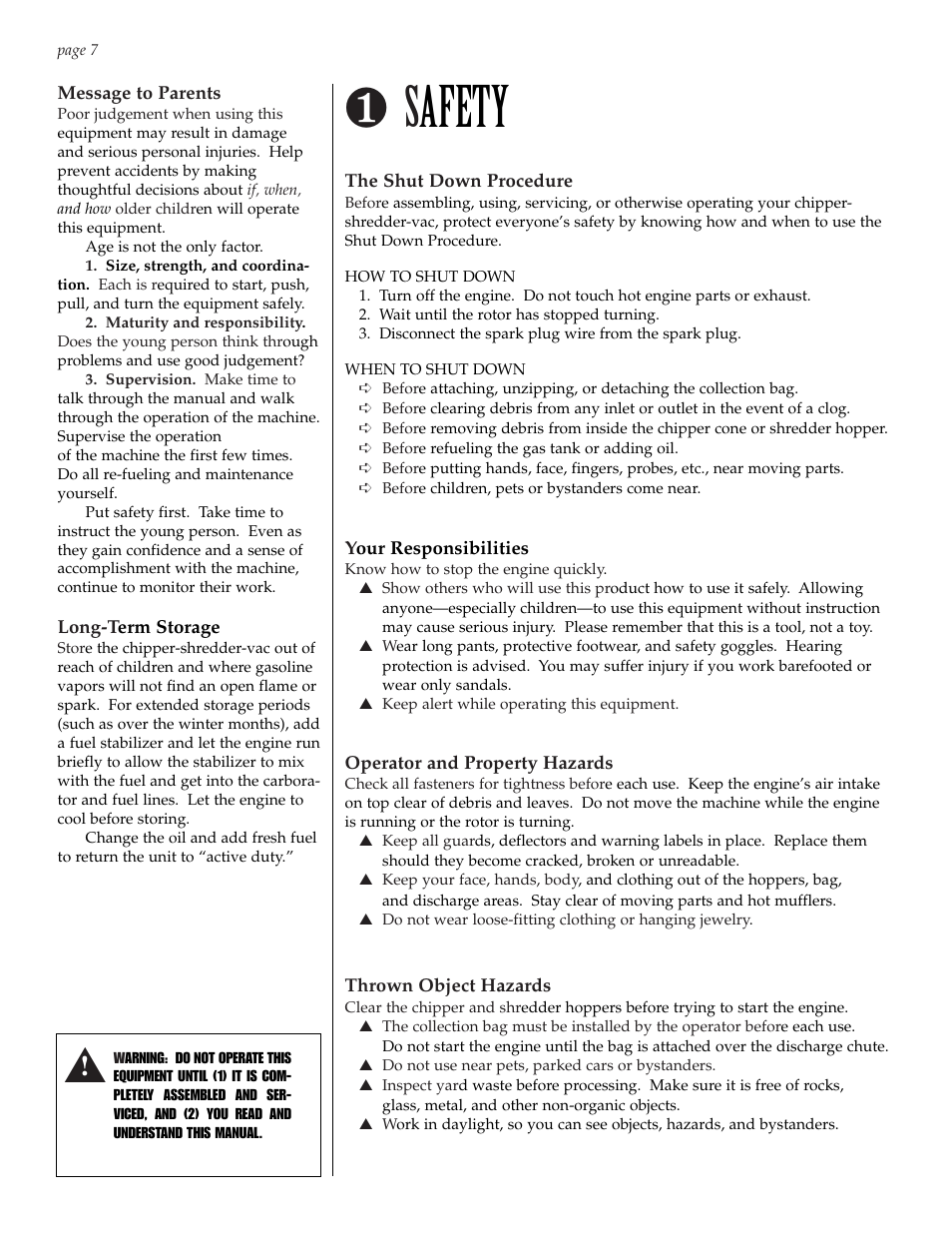 S afety | Patriot Products 10F-CSV User Manual | Page 7 / 21