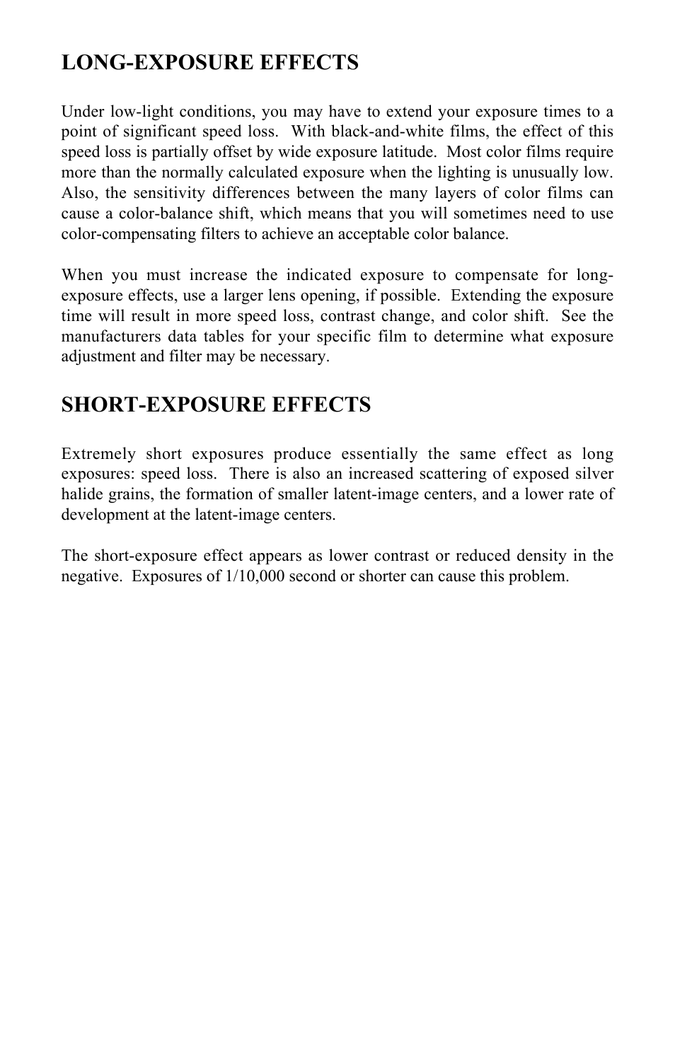 Long-exposure effects, Short-exposure effects | Photogenic Professional Lighting PLR500DR User Manual | Page 13 / 24