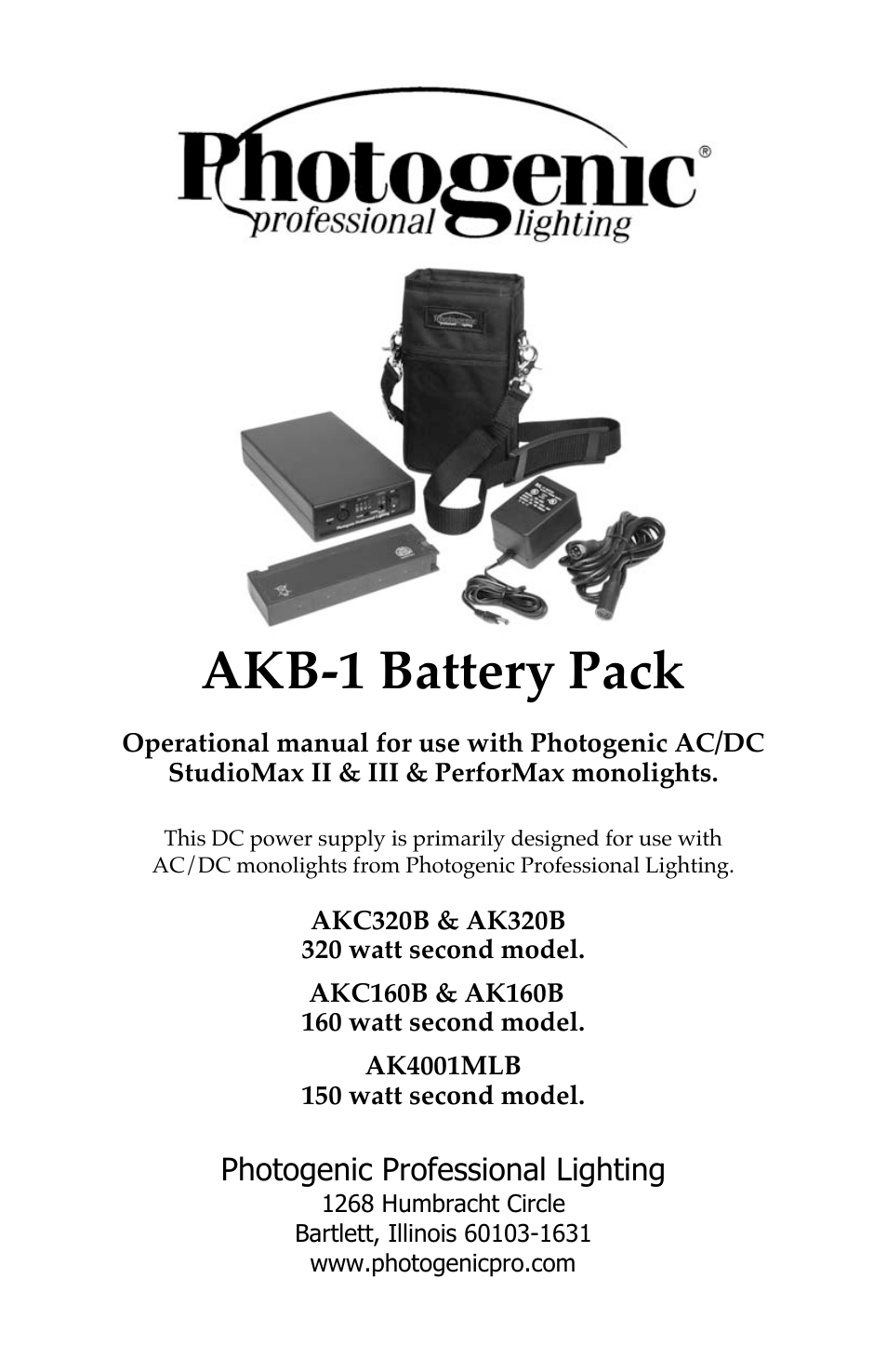 Photogenic Professional Lighting AKB-1 User Manual | 6 pages