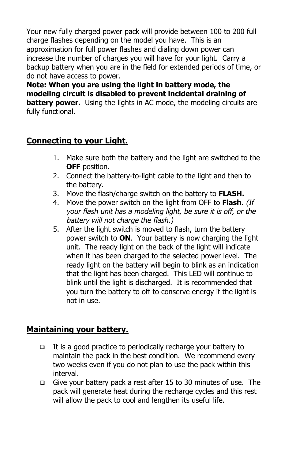 Photogenic Professional Lighting AKB-1 User Manual | Page 5 / 6