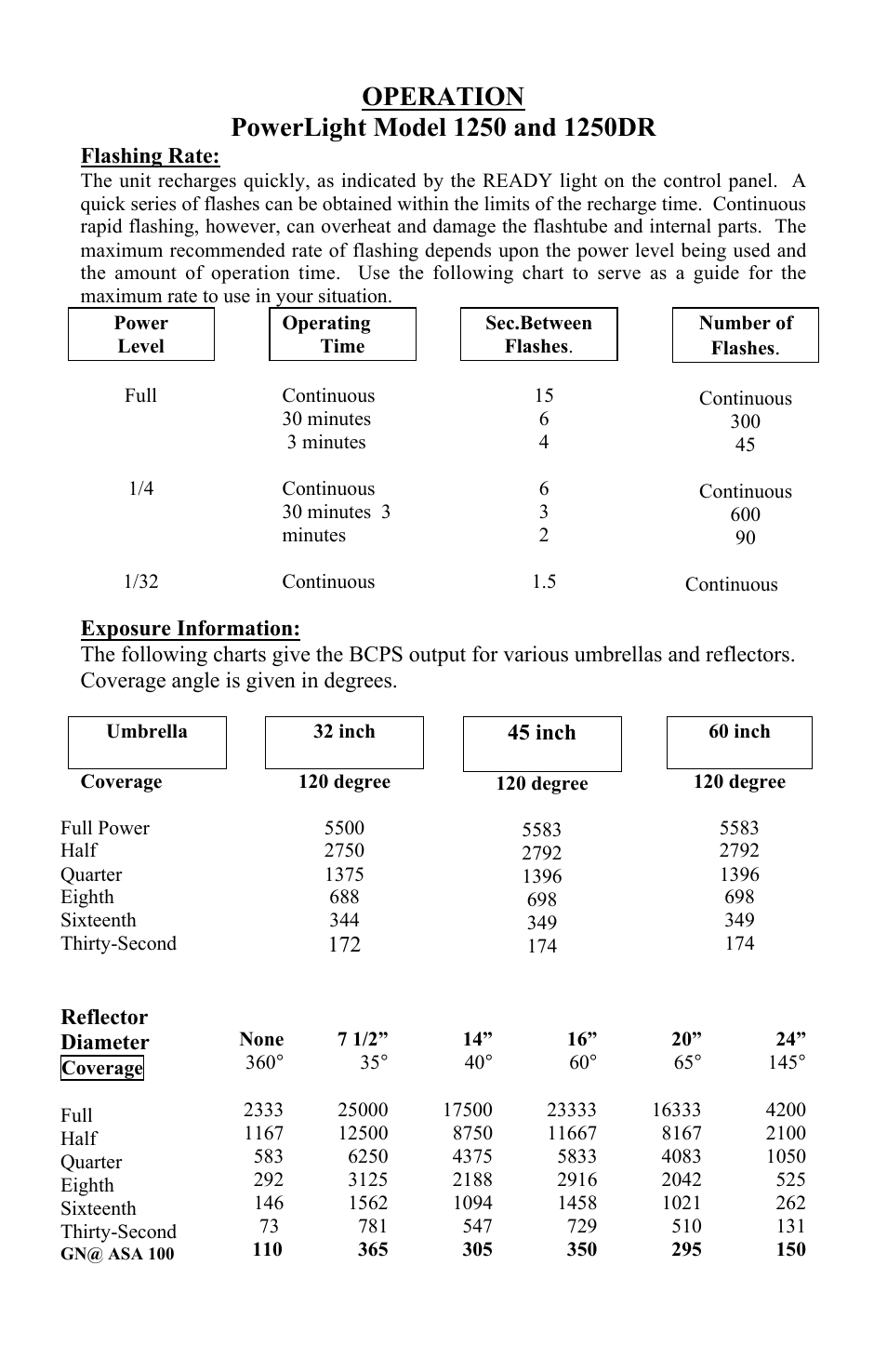 Photogenic Professional Lighting PowerLight 1250 User Manual | Page 10 / 20