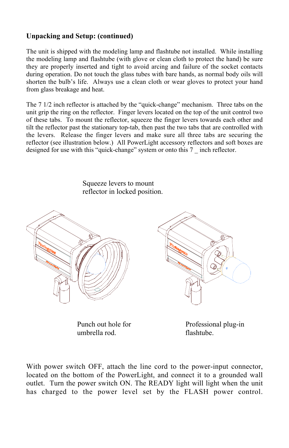 Photogenic Professional Lighting PowerLight 1250 User Manual | Page 4 / 20