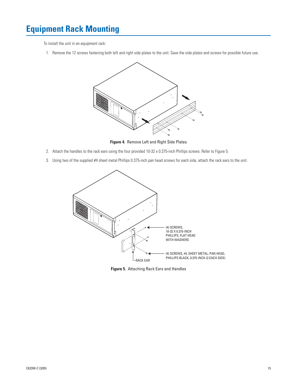 Equipment rack mounting | Pelco Dx8000 User Manual | Page 15 / 96