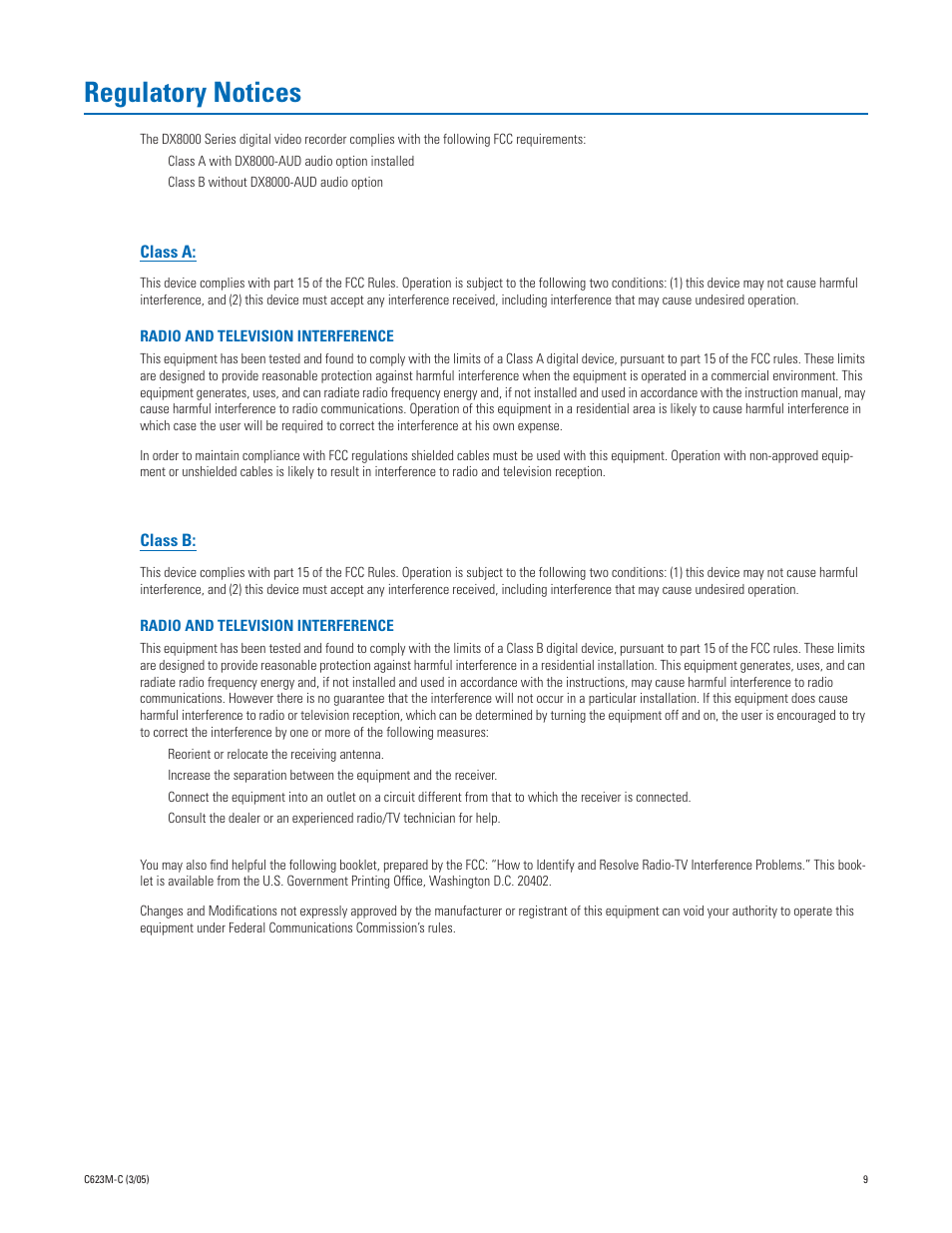 Regulatory notices | Pelco Dx8000 User Manual | Page 9 / 96