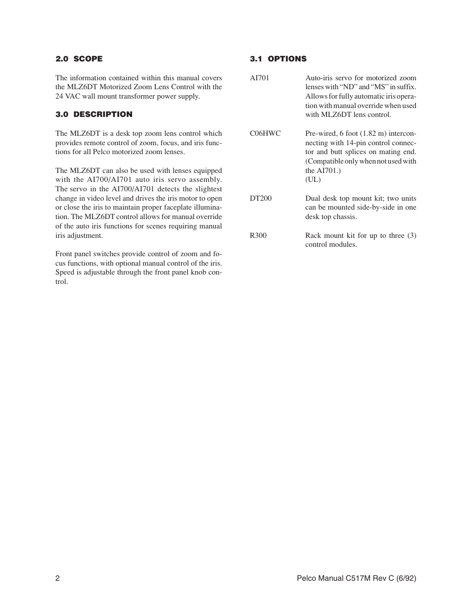 Pelco MLZ6DT User Manual | Page 2 / 8