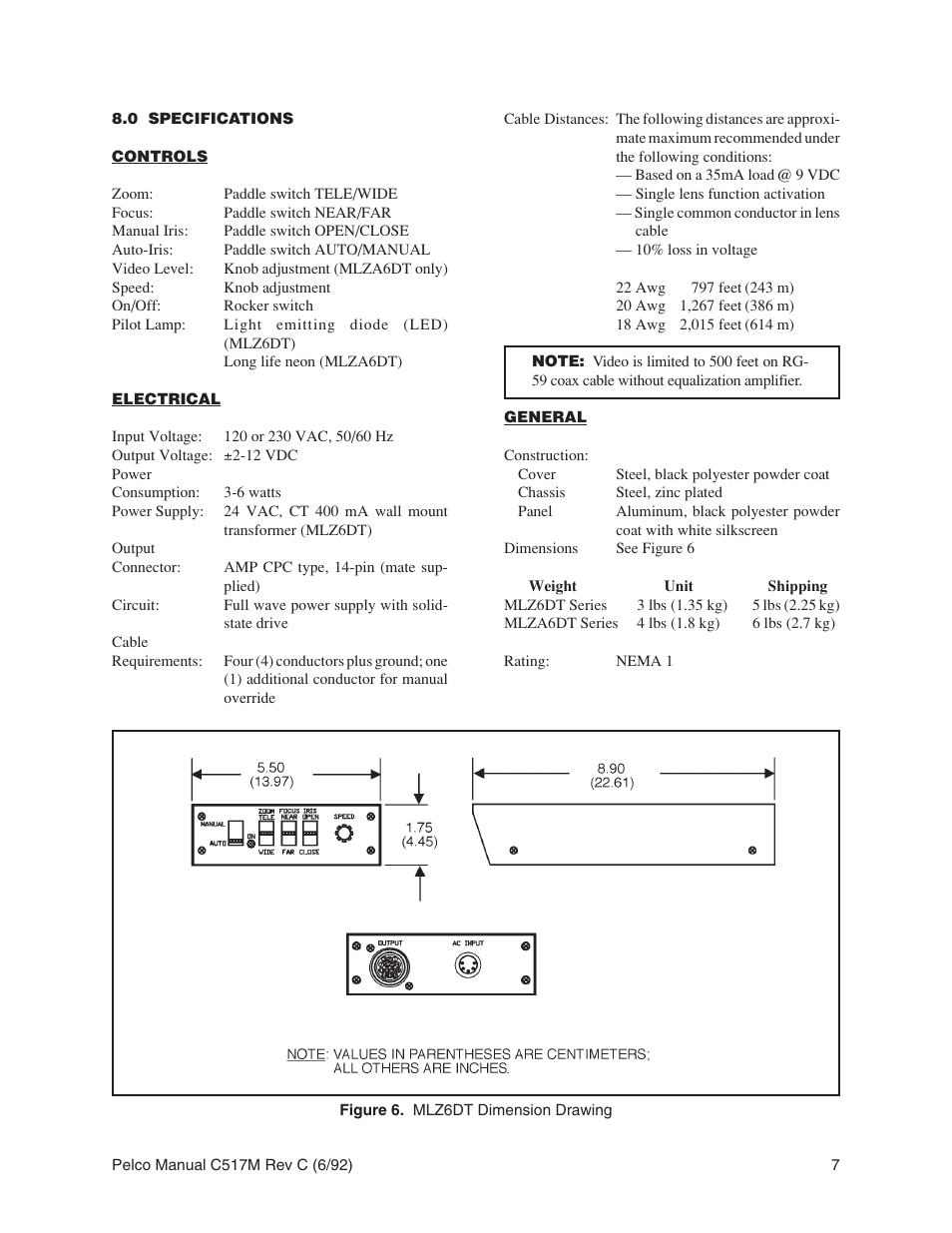 Pelco MLZ6DT User Manual | Page 7 / 8