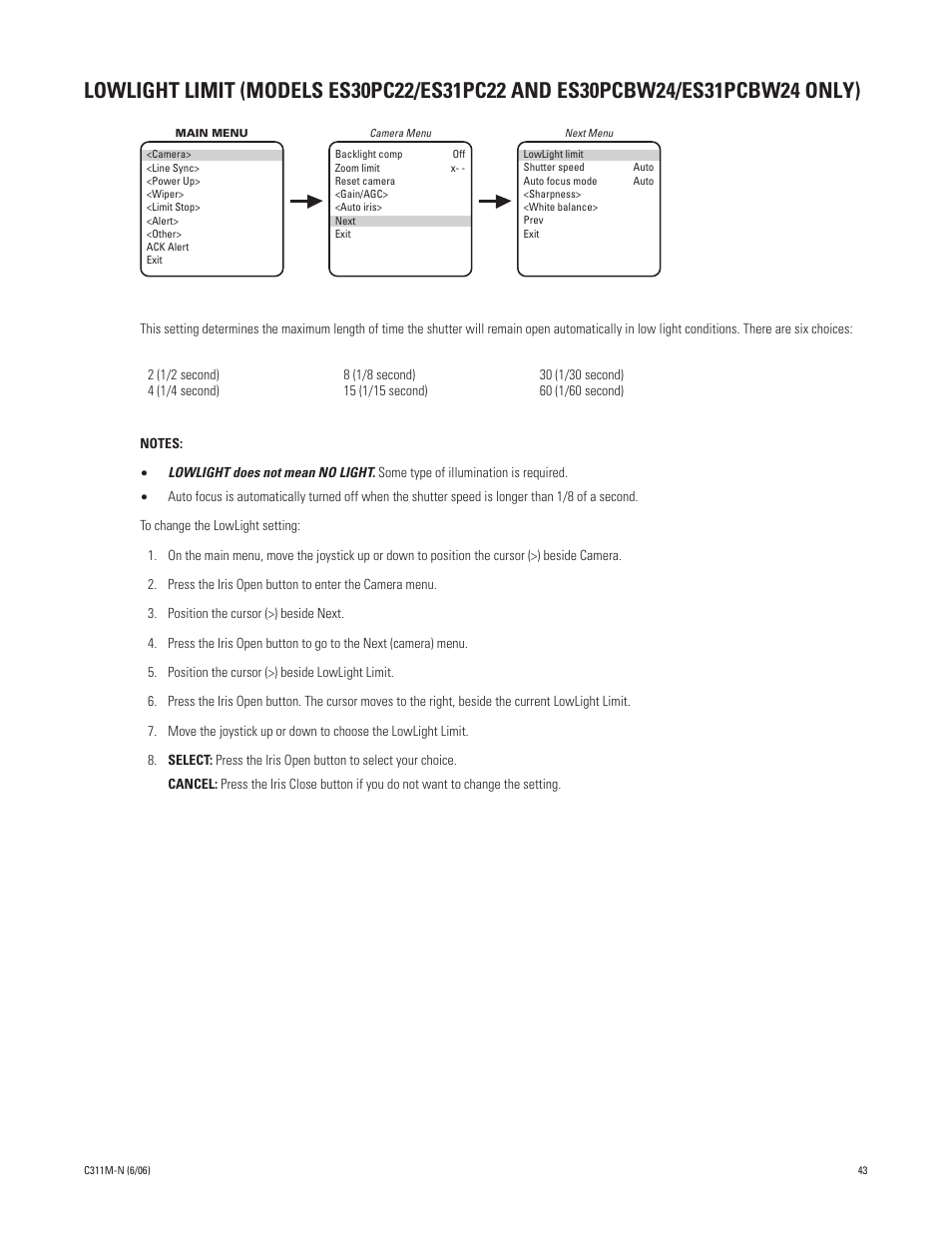 Pelco ESPRIT ES30PC User Manual | Page 43 / 70