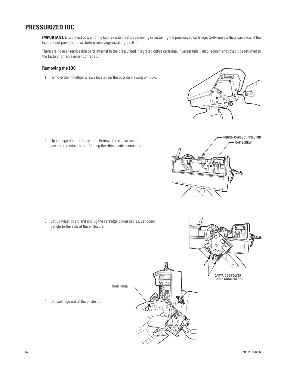 Pressurized ioc | Pelco ESPRIT ES30PC User Manual | Page 62 / 70
