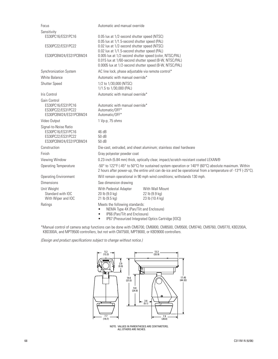 Pelco ESPRIT ES30PC User Manual | Page 68 / 70