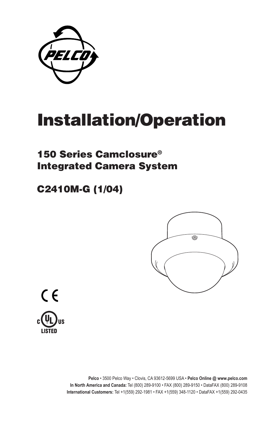 Pelco CAMCLOSURE C2410M-G User Manual | 12 pages