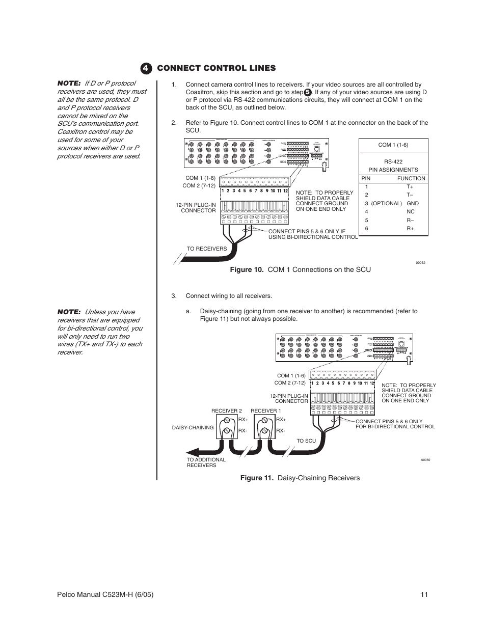 4connect control lines | Pelco CM6700 User Manual | Page 11 / 44